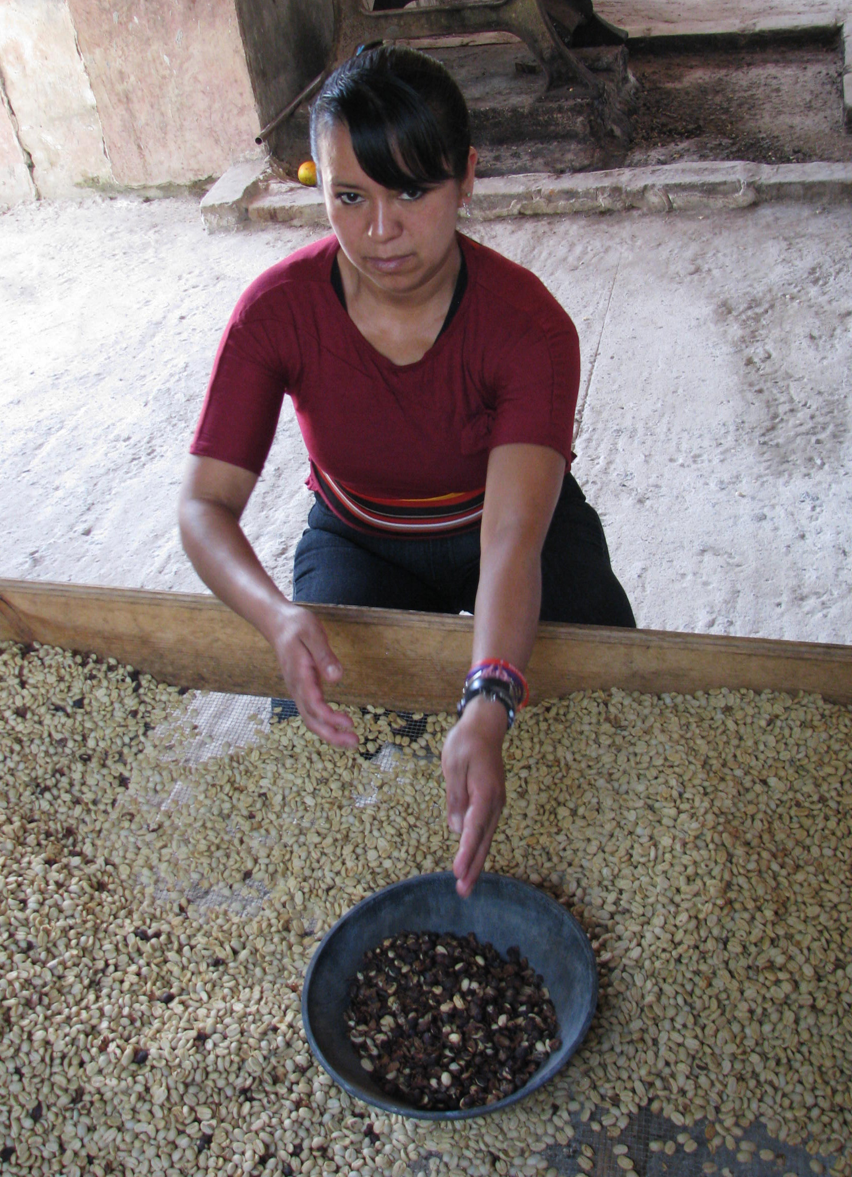 Mujer seleccionando el pergamino